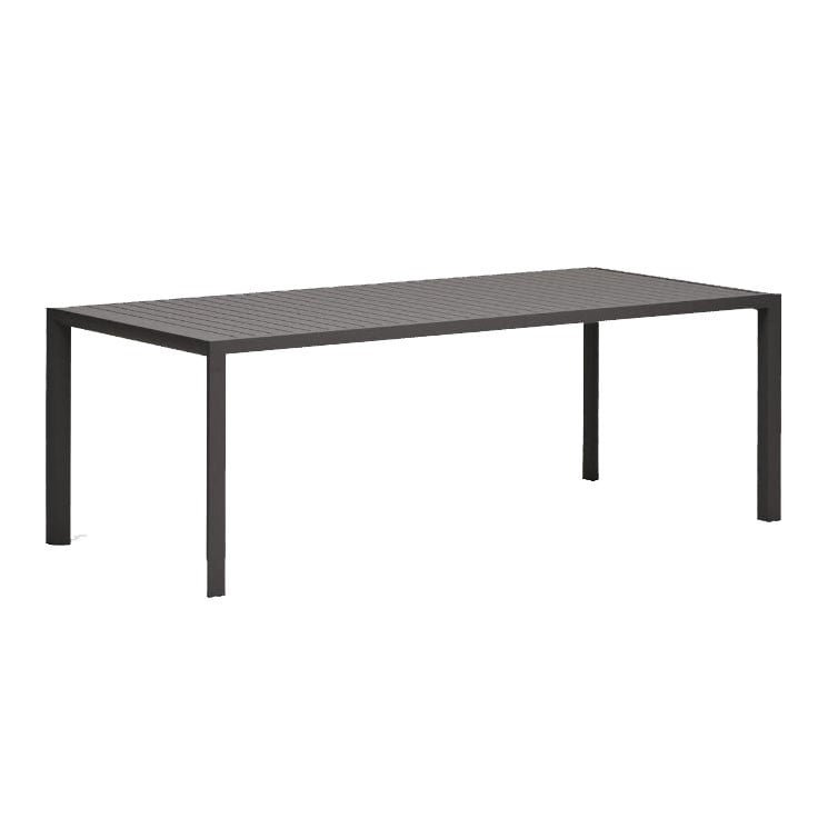 Masa dining exterior gri din metal 100x220 cm Culip Kave Home