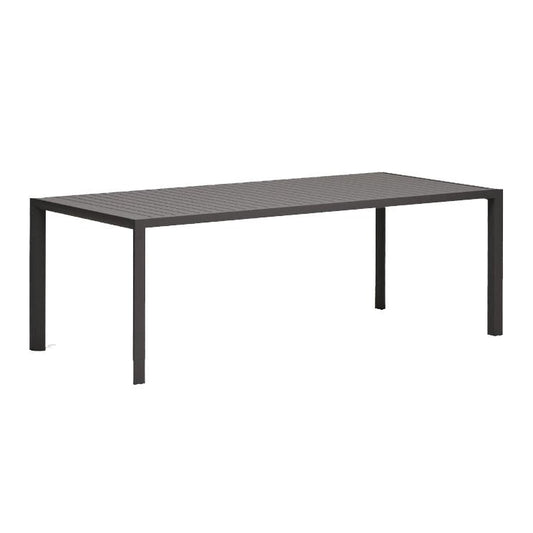 Masa dining exterior gri din metal 100x220 cm Culip Kave Home