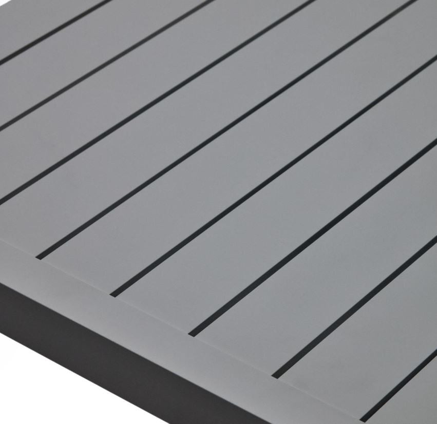 Masa dining exterior gri din metal 100x220 cm Culip Kave Home