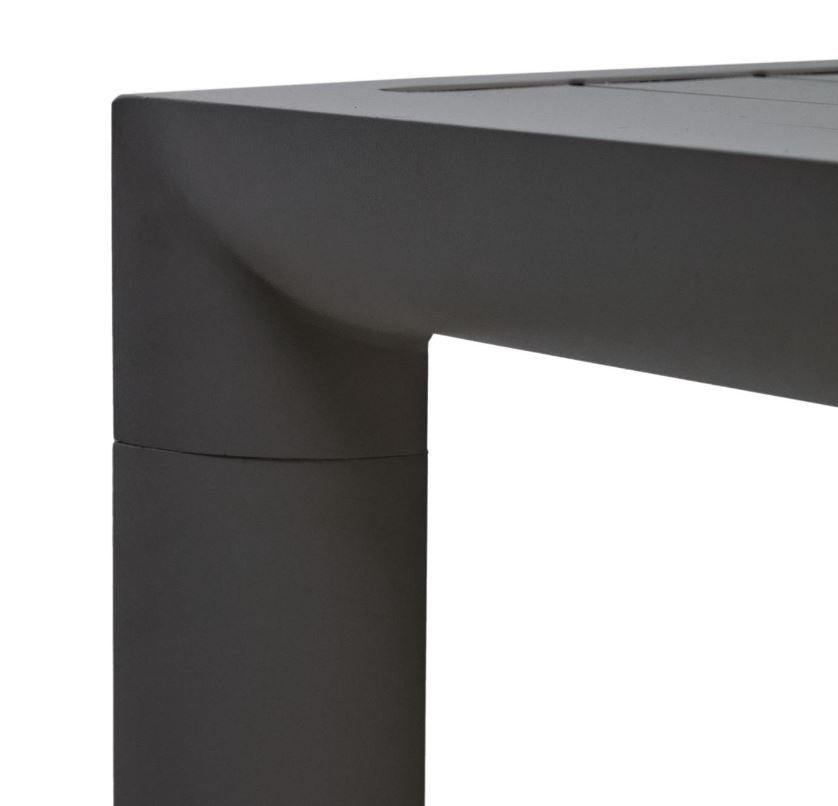 Masa dining exterior gri din metal 100x220 cm Culip Kave Home
