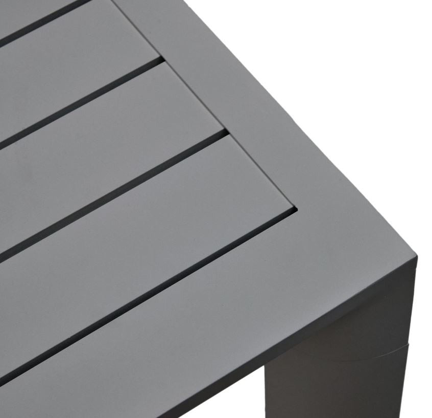 Masa dining exterior gri din metal 100x220 cm Culip Kave Home