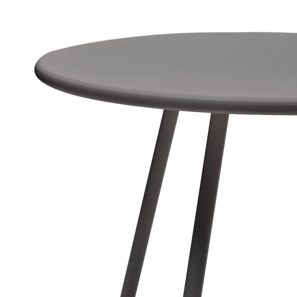 Masa dining exterior gri din metal 70 cm Montjoi Kave Home