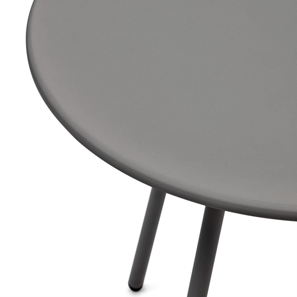 Masa dining exterior gri din metal 70 cm Montjoi Kave Home