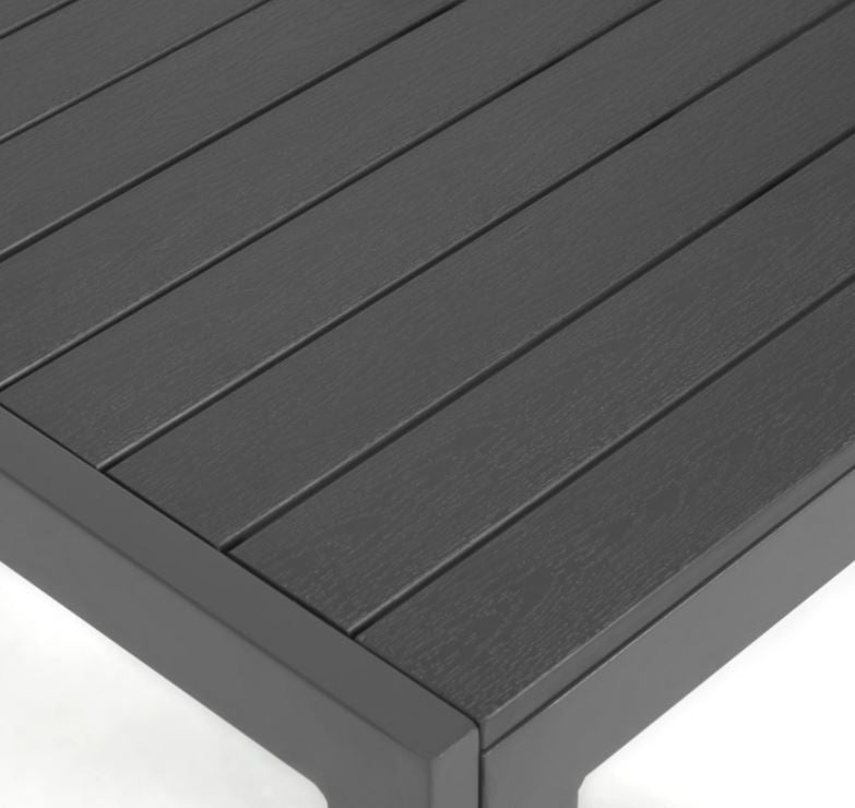 Masa dining exterior gri inchis din metal 70x70 cm Sirley Kave Home