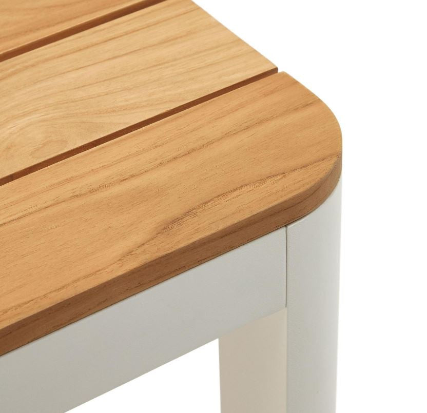 Masa dining exterior maro/alba din lemn 100x200 cm Bona Kave Home