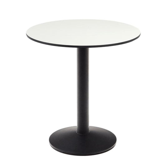 Masa dining exterior maro alba/neagra din metal 68 cm Esilda Kave Home