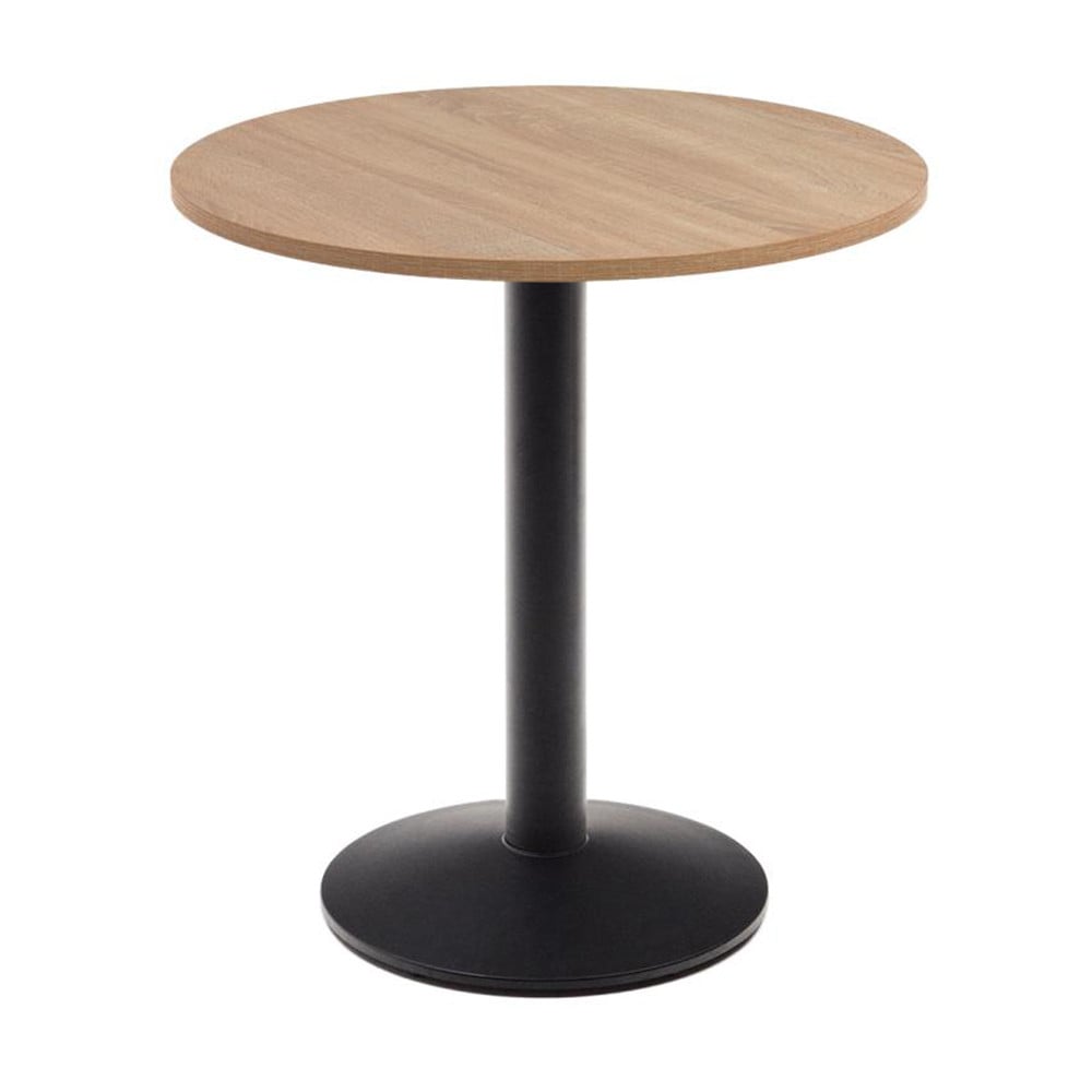 Masa dining exterior maro deschis/neagra din metal 70 cm Esilda Kave Home