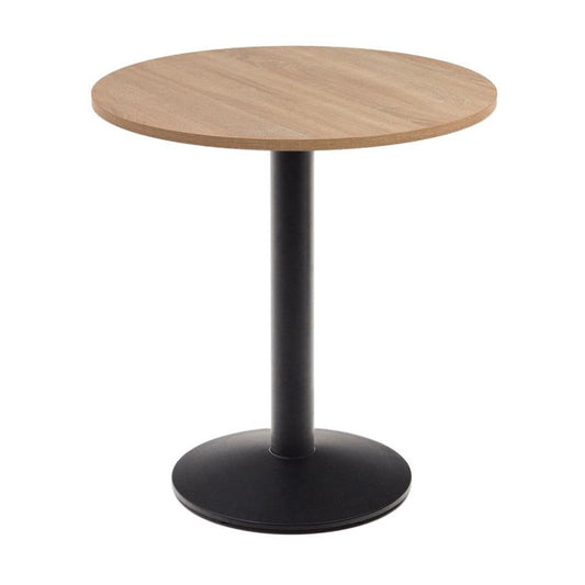 Masa dining exterior maro deschis/neagra din metal 70 cm Esilda Kave Home
