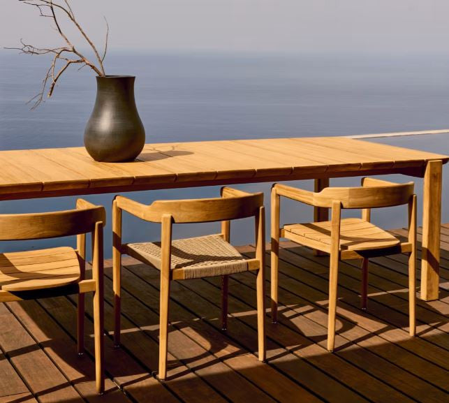 Masa dining exterior maro din lemn 102x220 cm Icaro Kave Home
