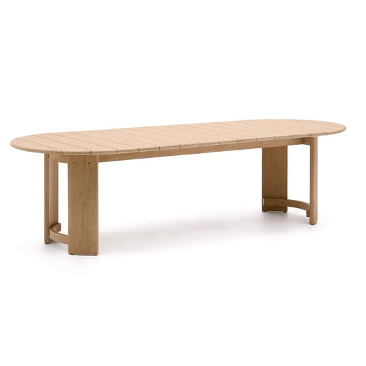 Masa dining exterior maro din lemn 110x280 cm Xoriguer Kave Home