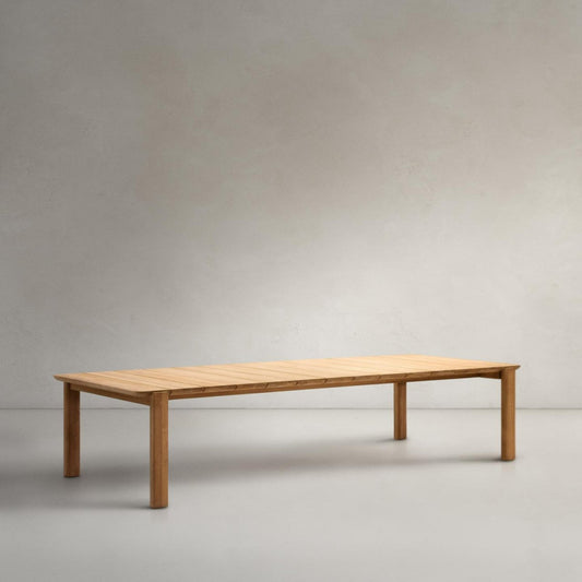Masa dining exterior maro din lemn 112x280 cm Icaro Kave Home