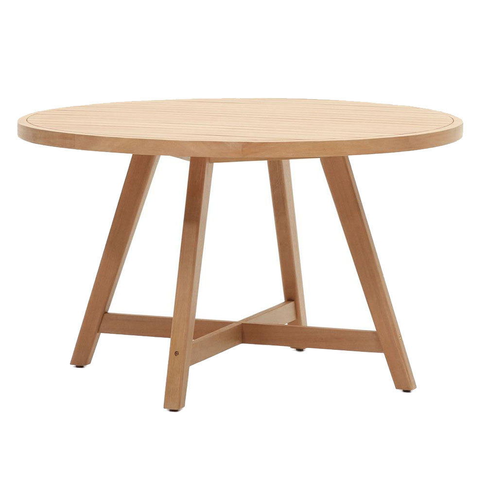 Masa dining exterior maro din lemn 130 cm Urgell Kave Home