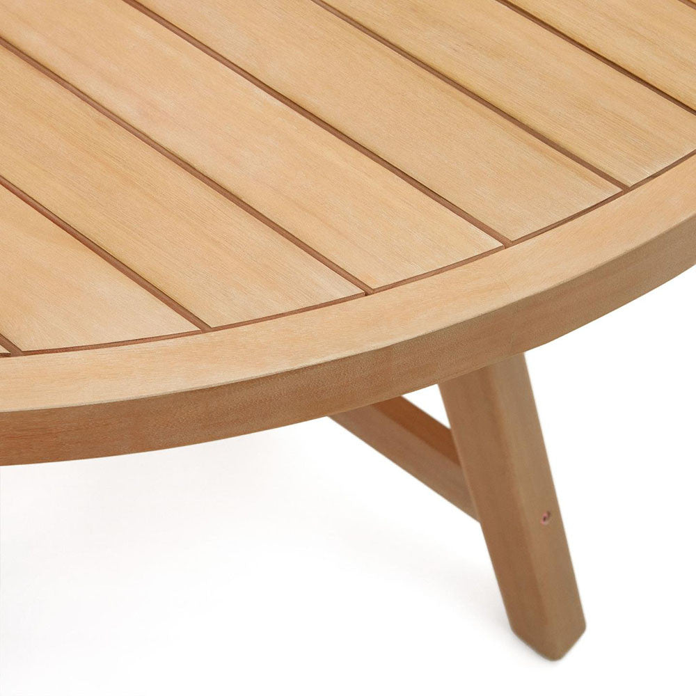 Masa dining exterior maro din lemn 130 cm Urgell Kave Home