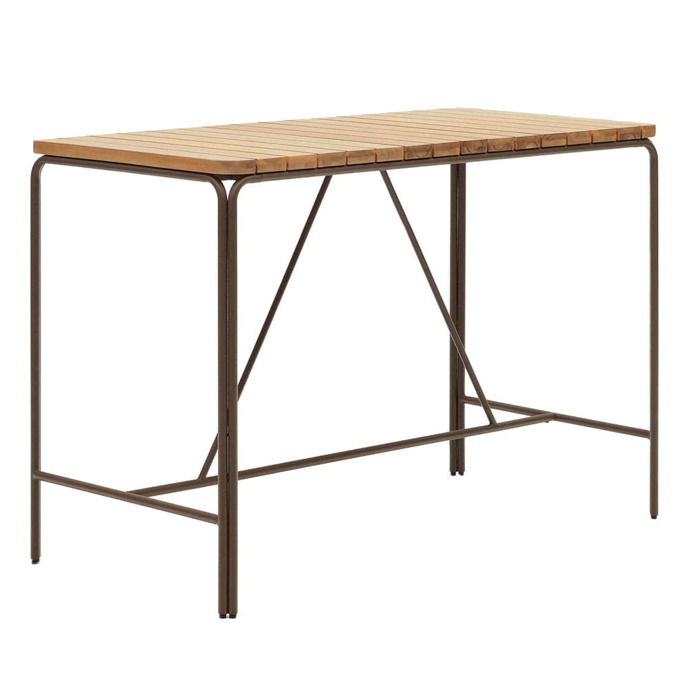 Masa dining exterior maro din lemn 70x140 cm Salguer Kave Home