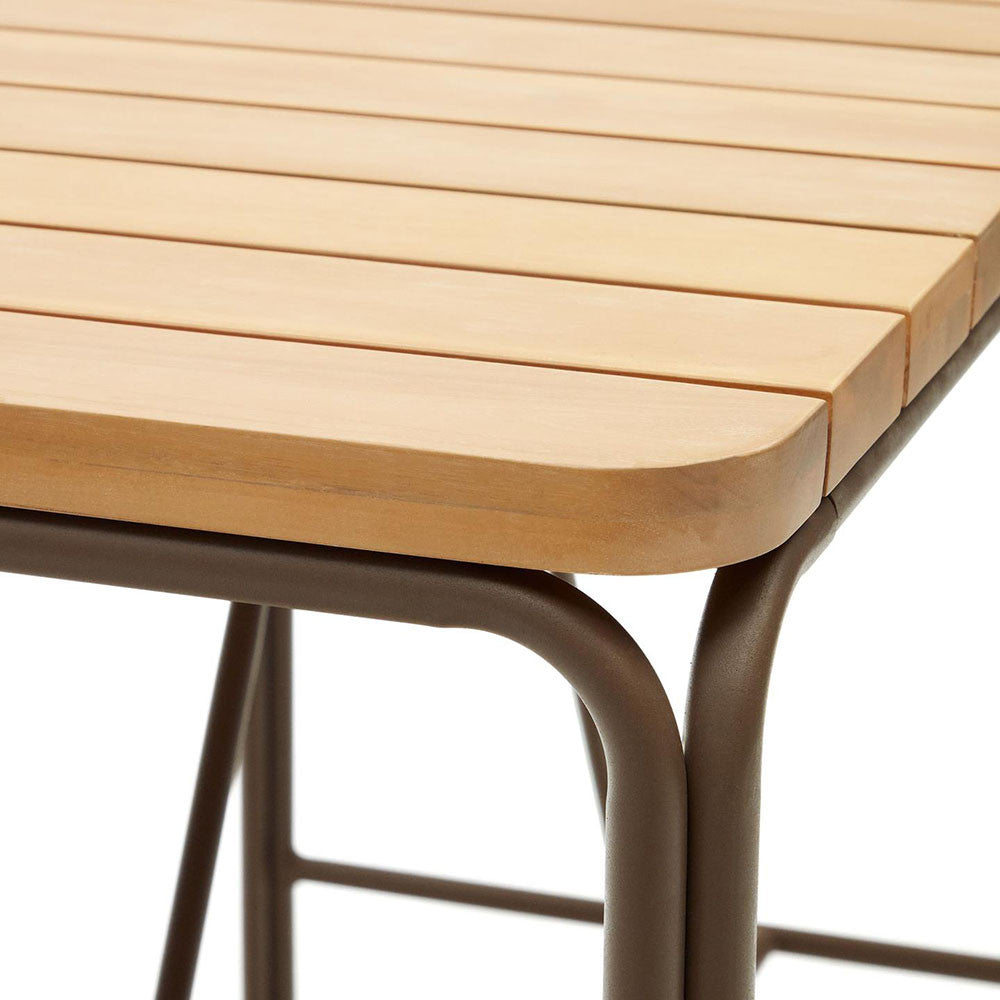 Masa dining exterior maro din lemn 70x140 cm Salguer Kave Home