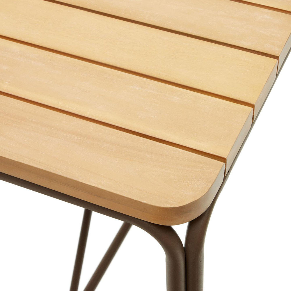 Masa dining exterior maro din lemn 70x140 cm Salguer Kave Home