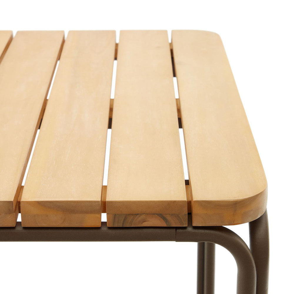 Masa dining exterior maro din lemn 70x140 cm Salguer Kave Home