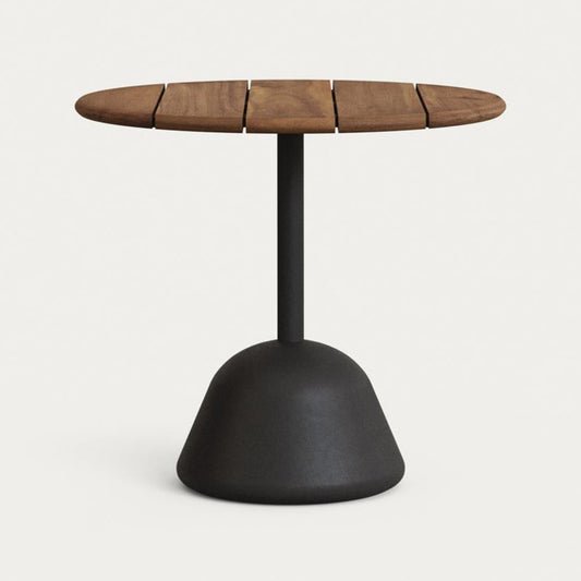 Masa dining exterior maro/neagra din lemn 70 cm Saura Kave Home