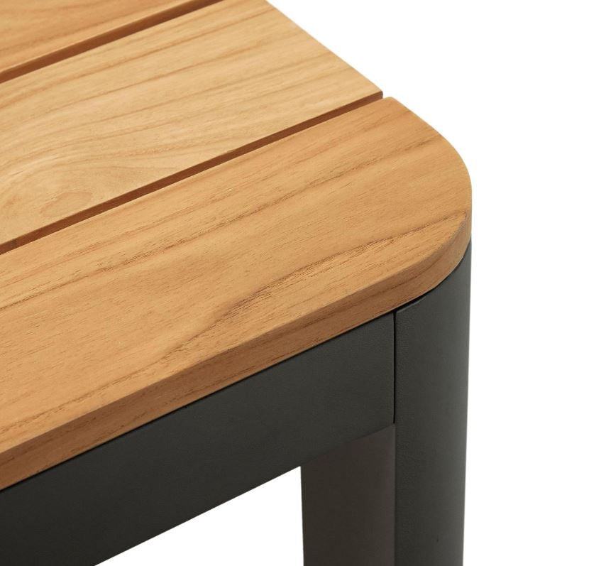 Masa dining exterior maro/neagra din lemn 90x163 cm Bona Kave Home