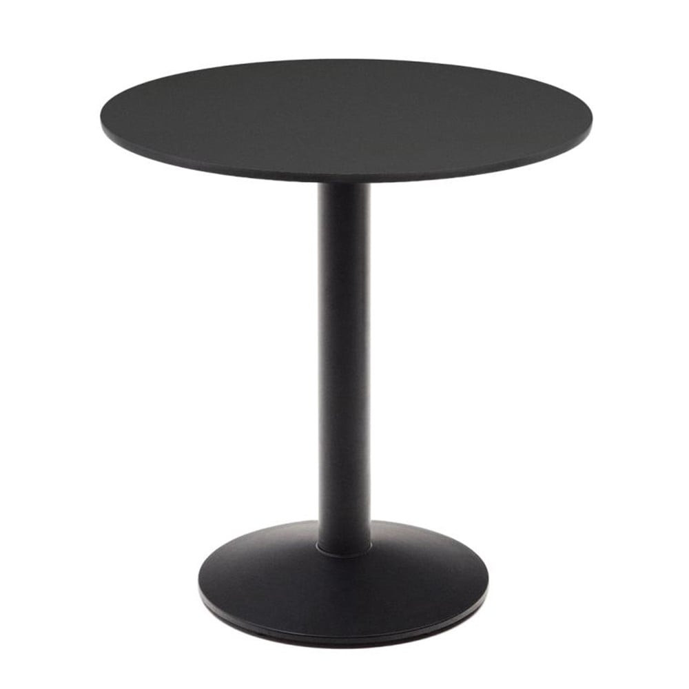 Masa dining exterior maro/neagra din metal 68 cm Esilda Kave Home