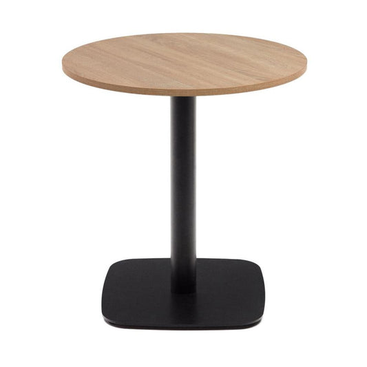 Masa dining exterior maro/neagra din metal 70 cm Dina Kave Home