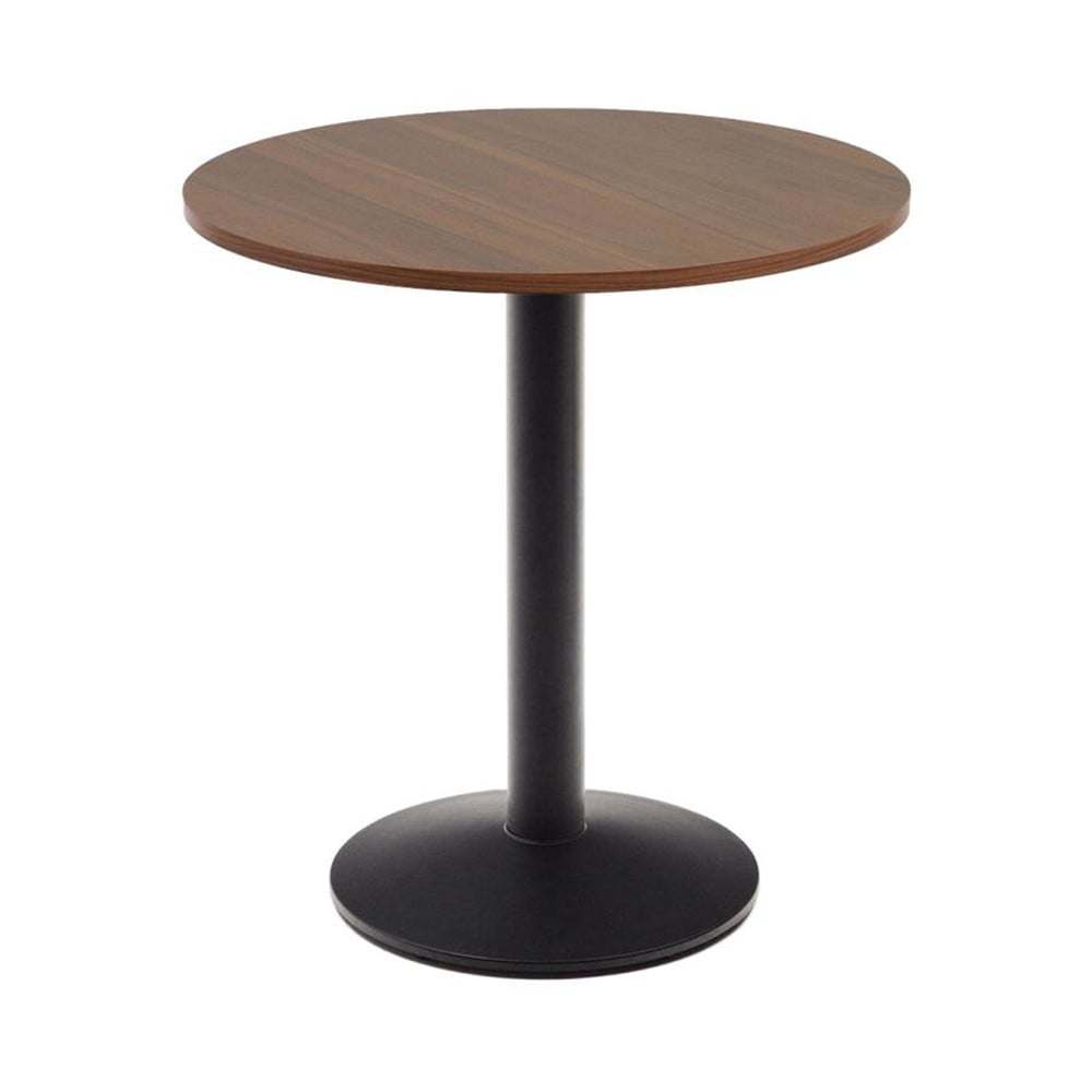 Masa dining exterior maro/neagra din metal 70 cm Esilda Kave Home