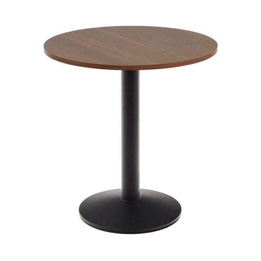 Masa dining exterior maro/neagra din metal 70 cm Esilda Kave Home