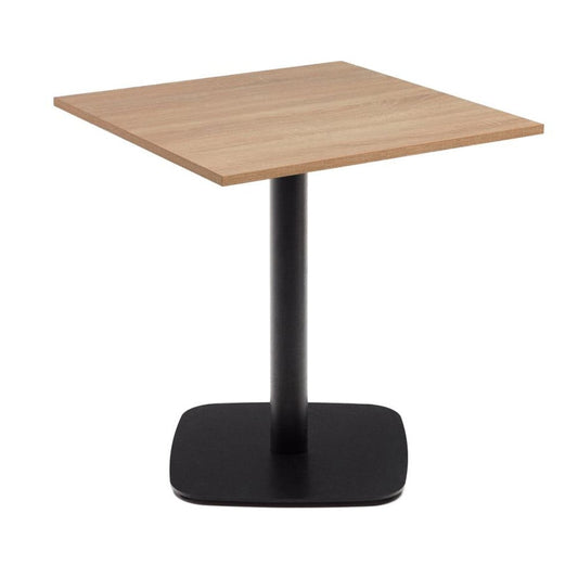Masa dining exterior maro/neagra din metal 70x70 cm Dina Kave Home
