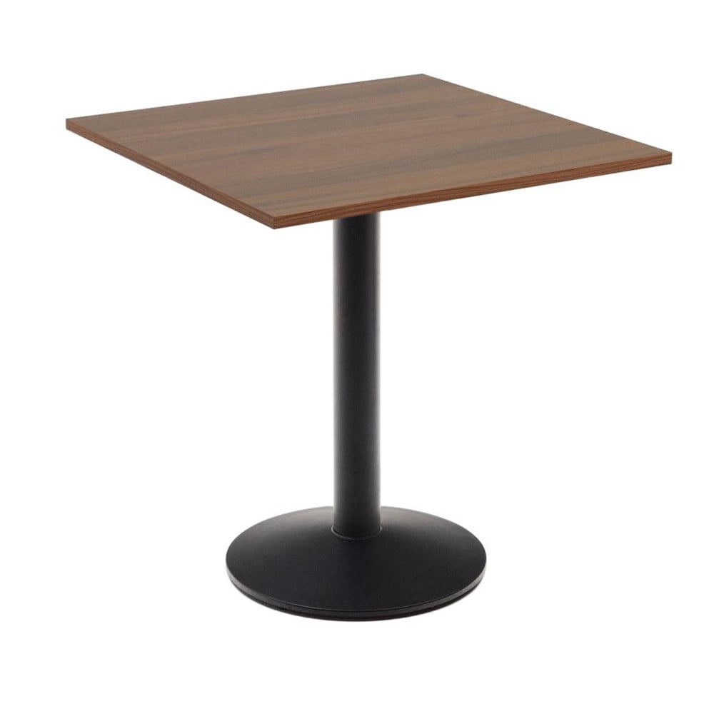 Masa dining exterior maro/neagra din metal 70x70 cm Esilda Kave Home