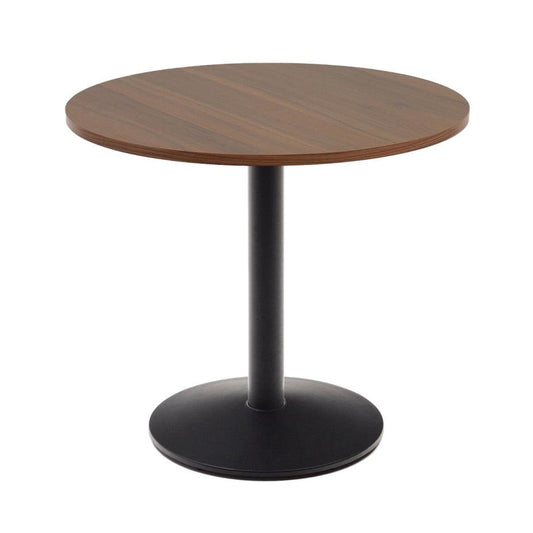 Masa dining exterior maro/neagra din metal 90 cm Esilda Kave Home