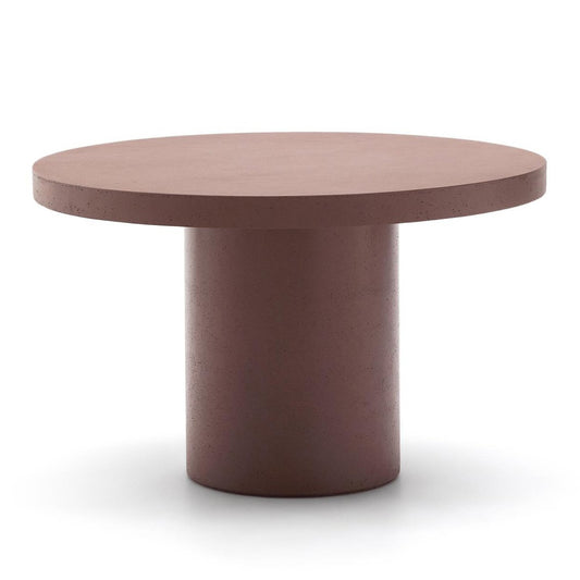 Masa dining exterior maro teracota din ciment 120 cm Aiguablava Kave Home