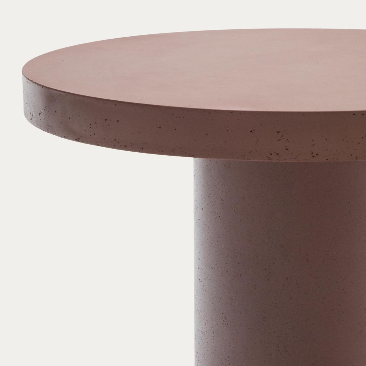 Masa dining exterior maro teracota din ciment 90 cm Aiguablava Kave Home