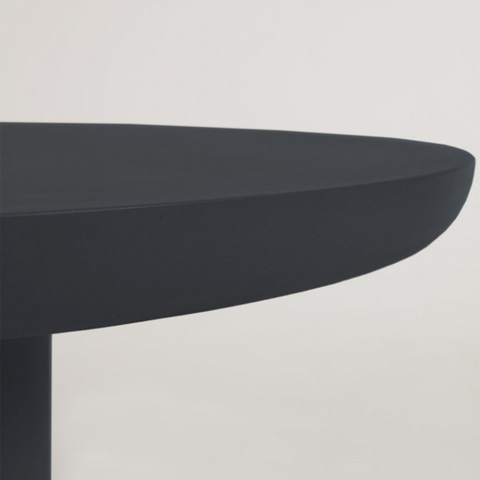 Masa dining exterior neagra din ciment 110 cm Taimi Kave Home