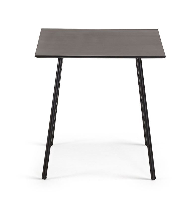Masa dining exterior neagra din ciment 75x75 cm Mathis Kave Home