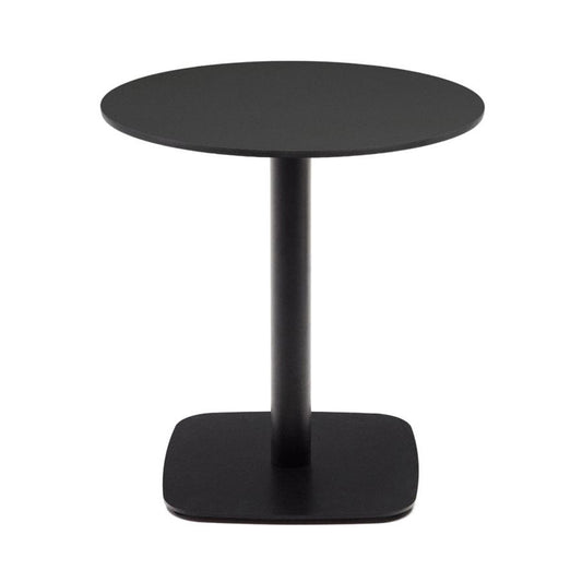 Masa dining exterior neagra din metal 68 cm Dina Kave Home