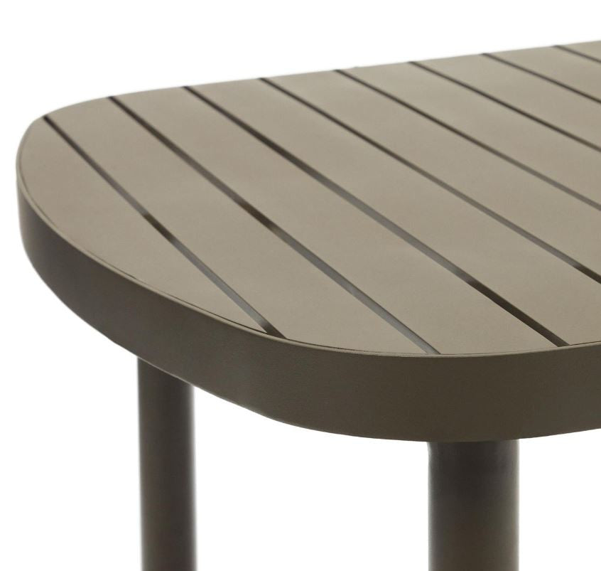 Masa dining exterior verde din metal 90x180 cm Joncols Kave Home