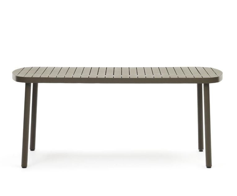 Masa dining exterior verde din metal 90x180 cm Joncols Kave Home