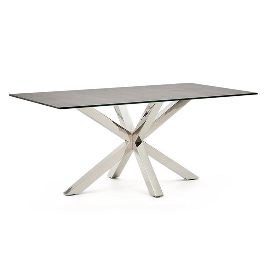 Masa dining gri/argintie din metal 90x160 cm Argo Kave Home