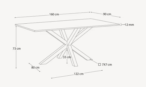 Masa dining gri/argintie din metal 90x160 cm Argo Kave Home