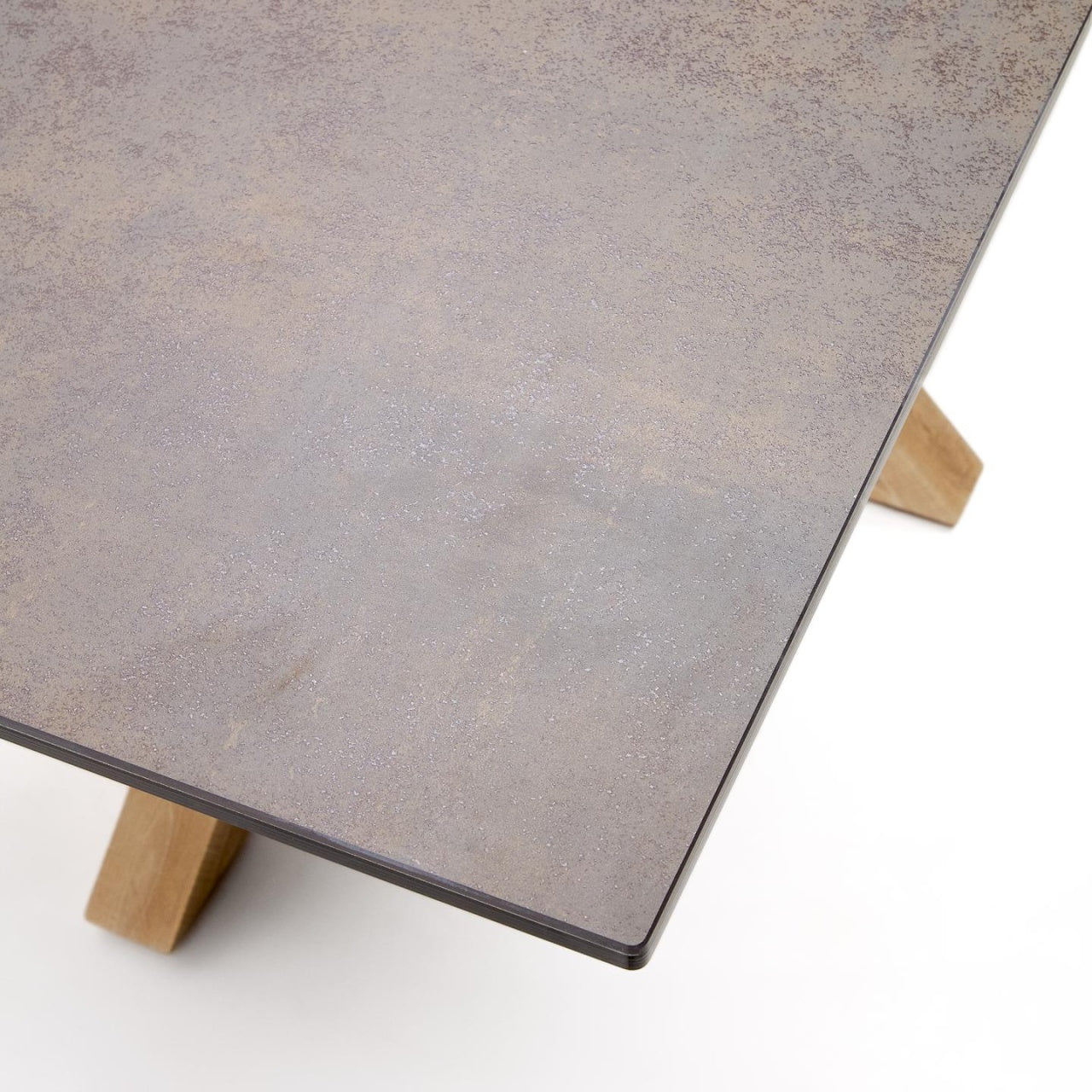 Masa dining gri/maro din metal 100x180 cm Argo Kave Home