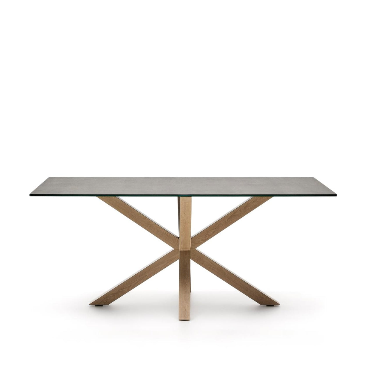 Masa dining gri/maro din metal 100x180 cm Argo Kave Home