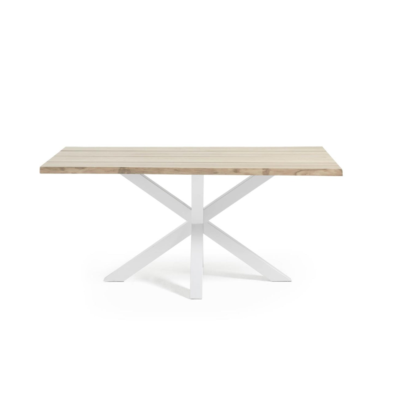 Masa dining maro/alba din lemn 100x200 cm Argo Kave Home