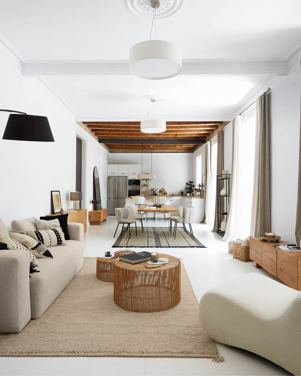 Masa dining maro din lemn 100x180 cm Lotty Kave Home