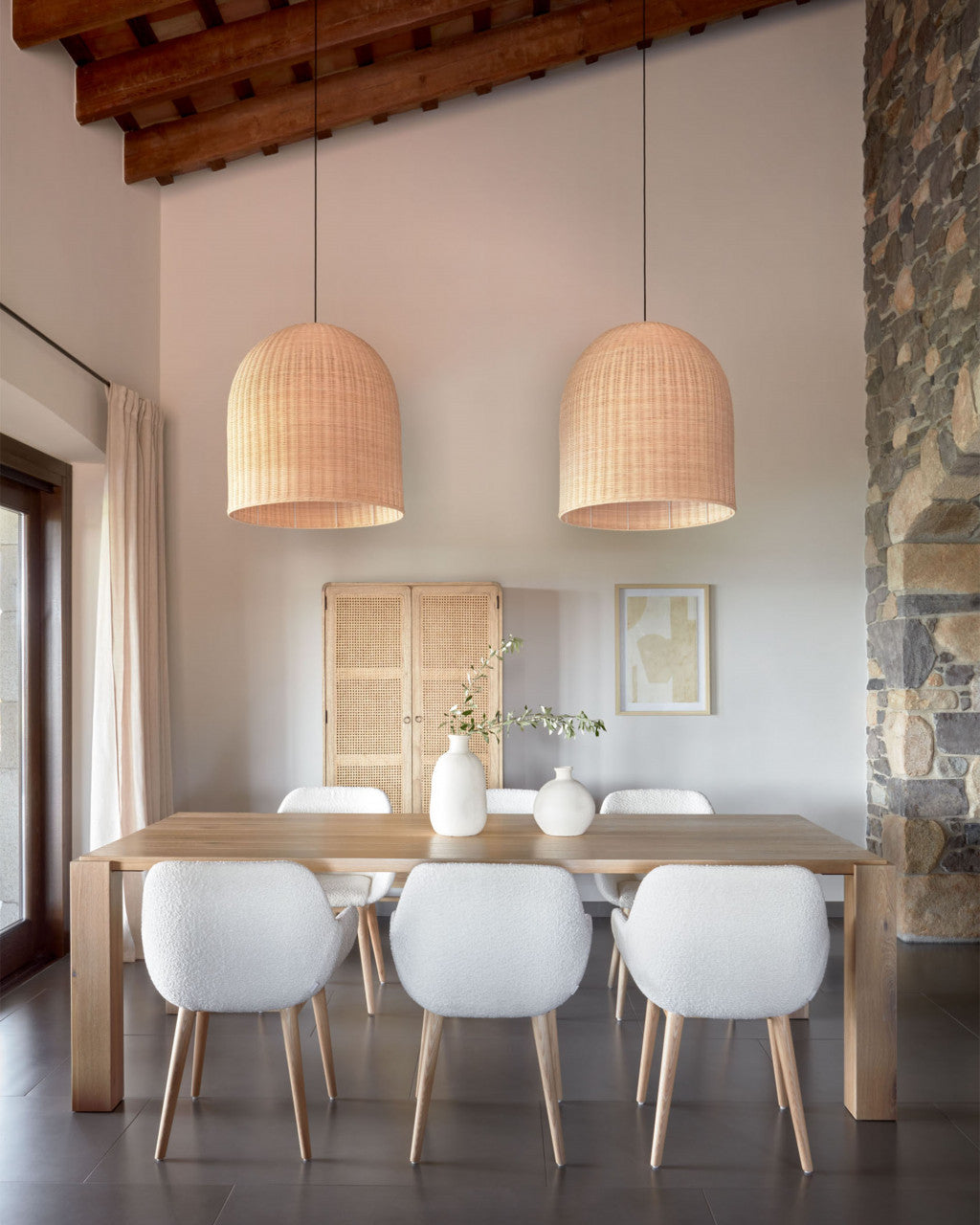 Masa dining maro din lemn 100x200 cm Deyarina Kave Home