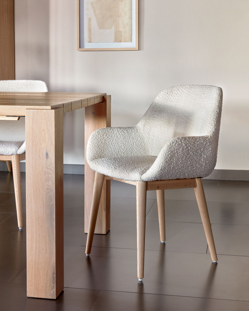 Masa dining maro din lemn 100x200 cm Deyarina Kave Home
