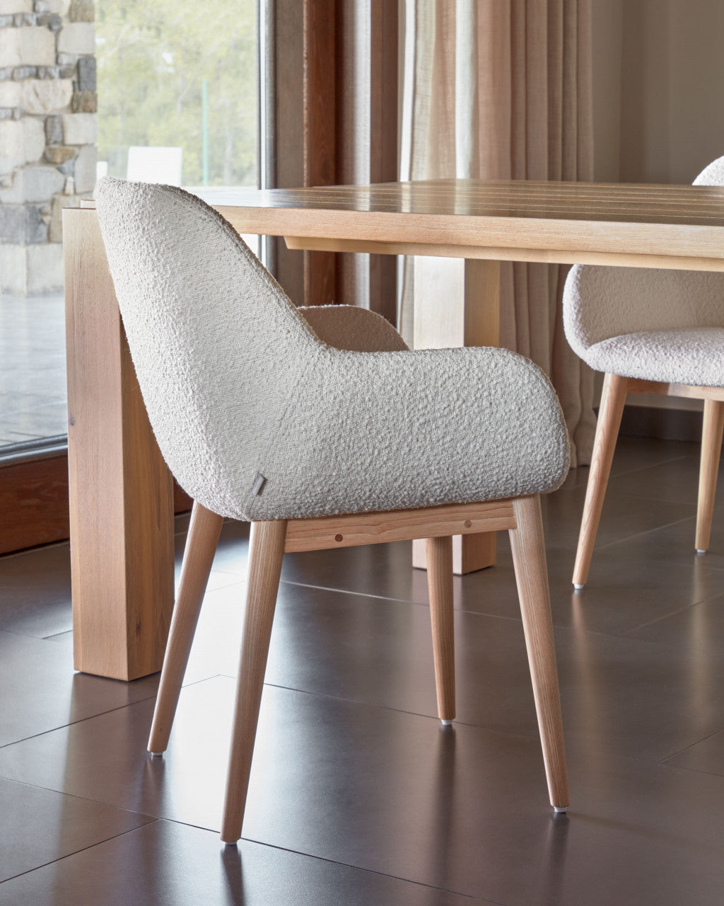 Masa dining maro din lemn 100x200 cm Deyarina Kave Home