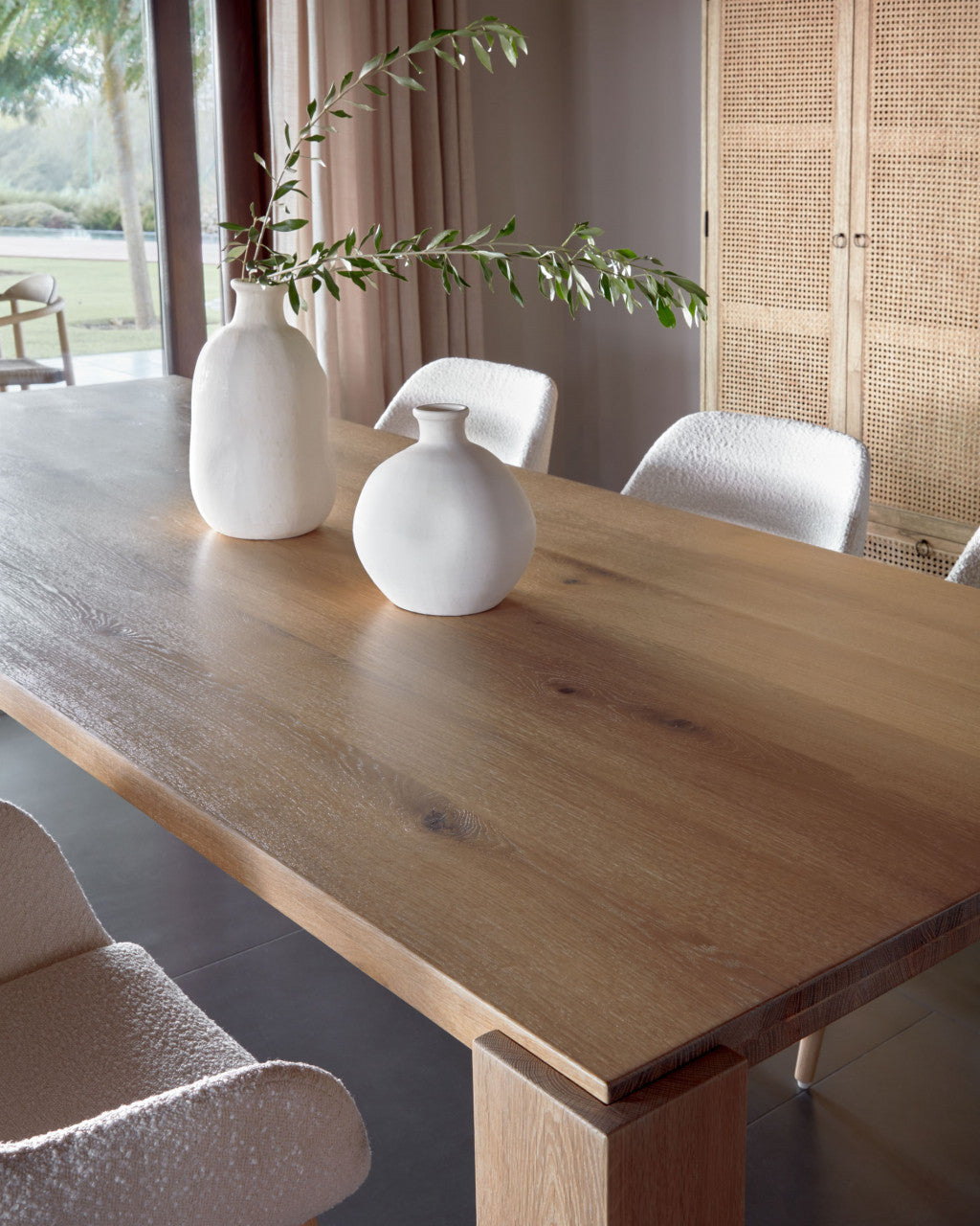 Masa dining maro din lemn 100x200 cm Deyarina Kave Home