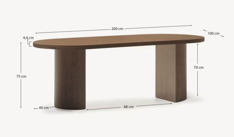 Masa dining maro din lemn 100x200 cm Nealy Walnut Kave Home