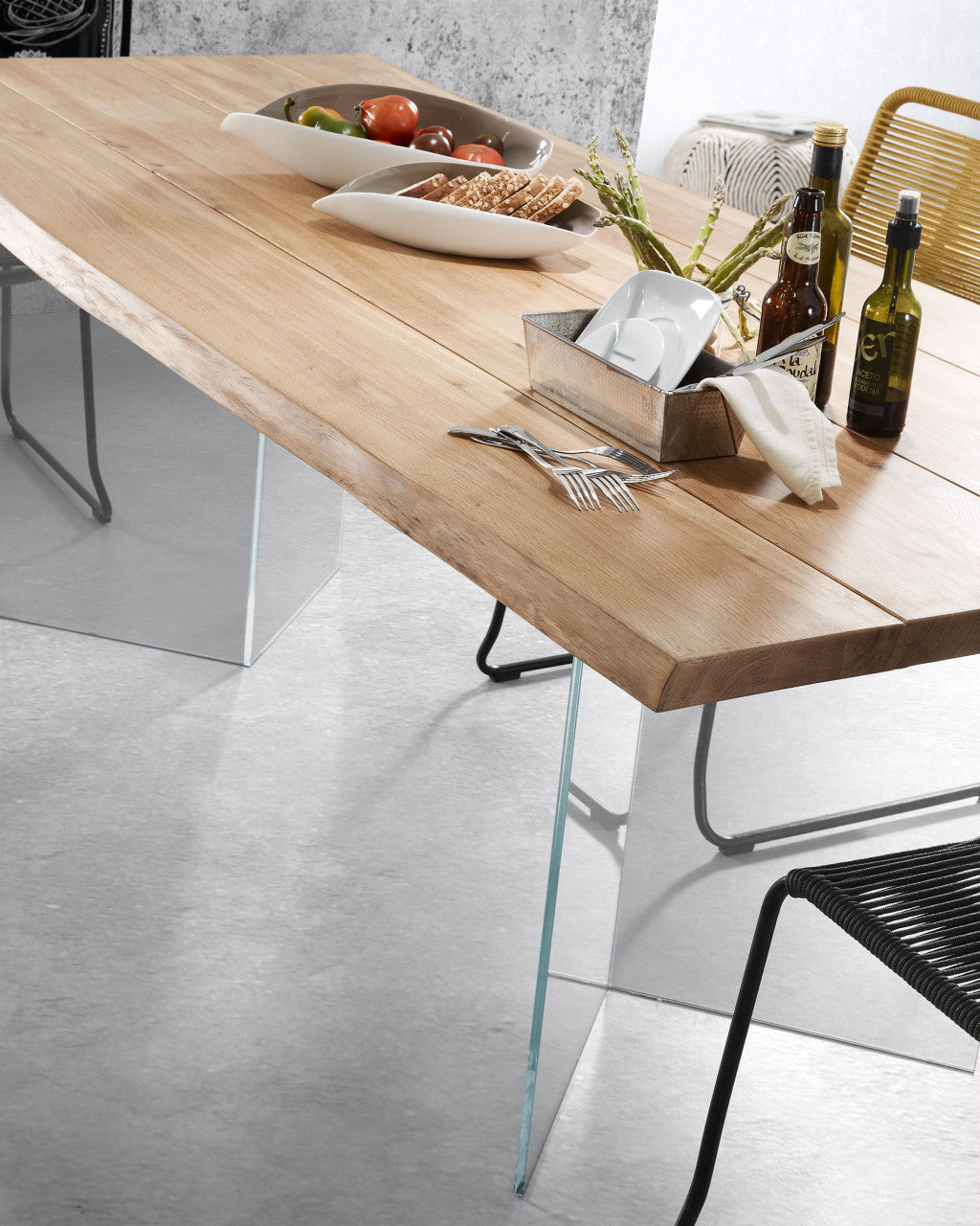 Masa dining maro din lemn 100x220 cm Lotty Kave Home