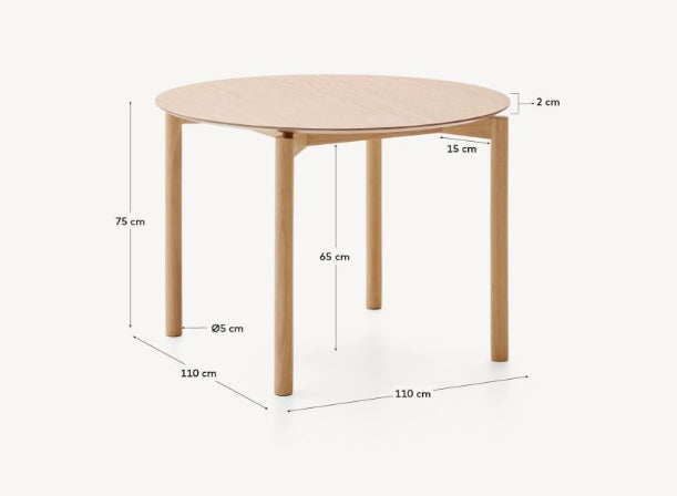 Masa dining maro din lemn 110 cm Indara Kave Home